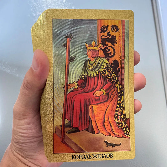 Russian Golden Tarot Cards – Classic 78-Card Divination Deck with Guide Book