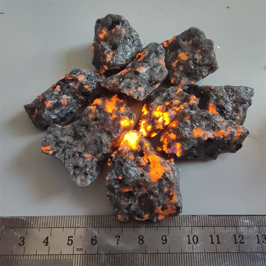 Natural Raw Yooperlites Flame Stone – Fluorescent Energy Reiki Specimen