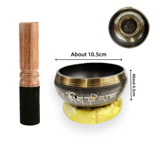 Tibetan Singing Bowl Set – 8.5 to 20CM Size Options with Scripture Engraving