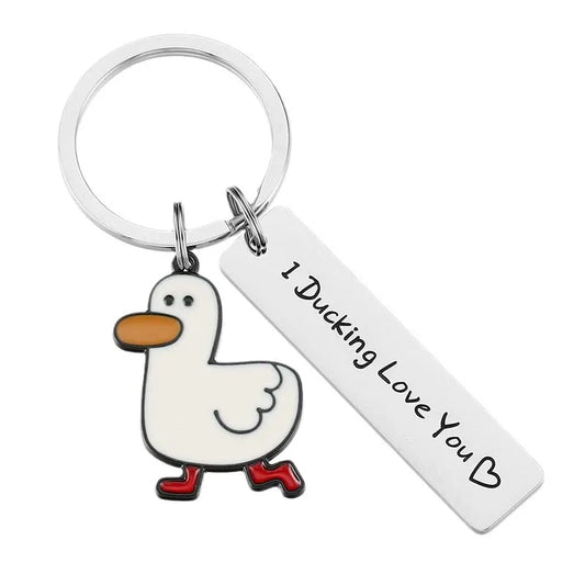 Funny Lover Gift “I Ducking Love You” Keychain