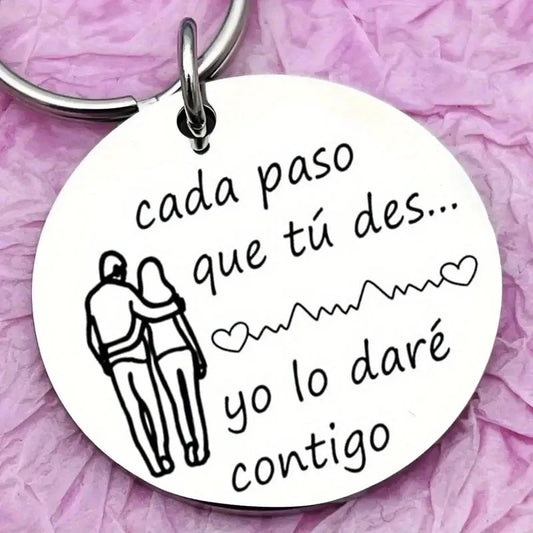 Stainless Steel Keychain – Romantic Spanish Gift for Him/Her
