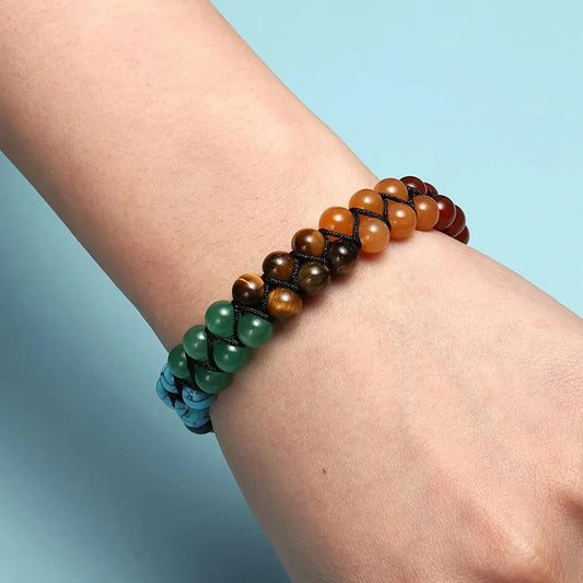 Chakra Treatment Crystal Bracelet – Adjustable Beaded Yoga Bracelet for Meditation & Relaxation
